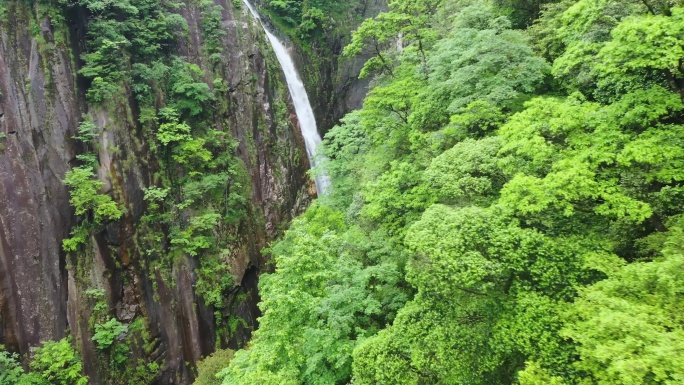 【4k无水印】航拍山谷瀑布水流