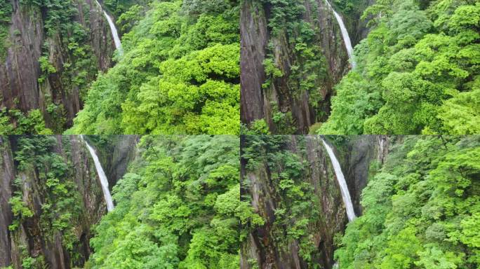 【4k无水印】航拍山谷瀑布水流