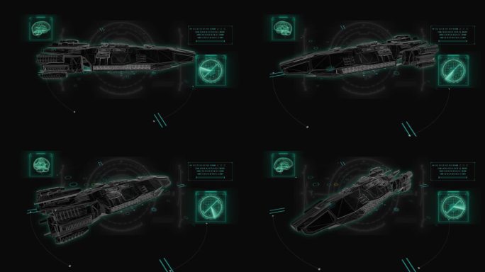 次时代宇宙飞船HUD科技界面展示素材