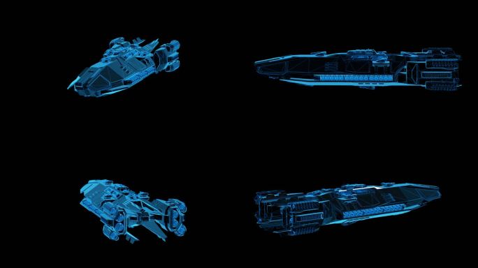 次时代宇宙飞船蓝色科技线条通道素材