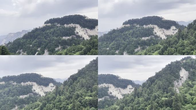 爬华山全民健身登高登山道爬山人群华山风景