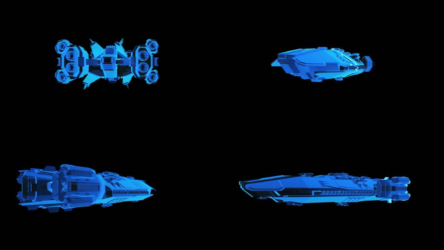 次时代宇宙飞船全息蓝色科技通道素材