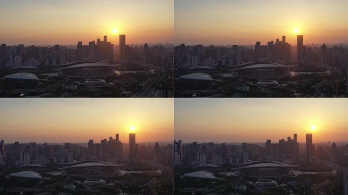 南宁广西体育中心航拍4k视频