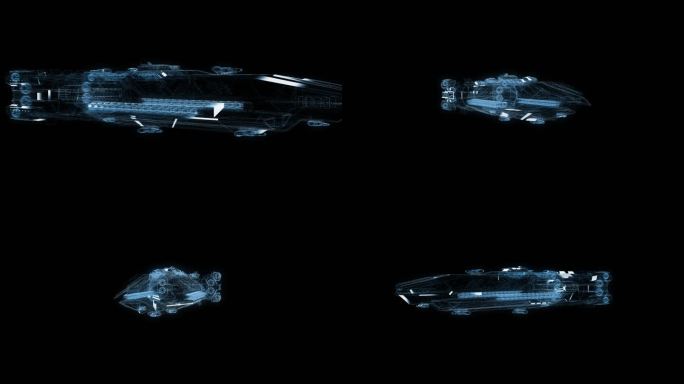 次时代宇宙飞船透视全息通道素材