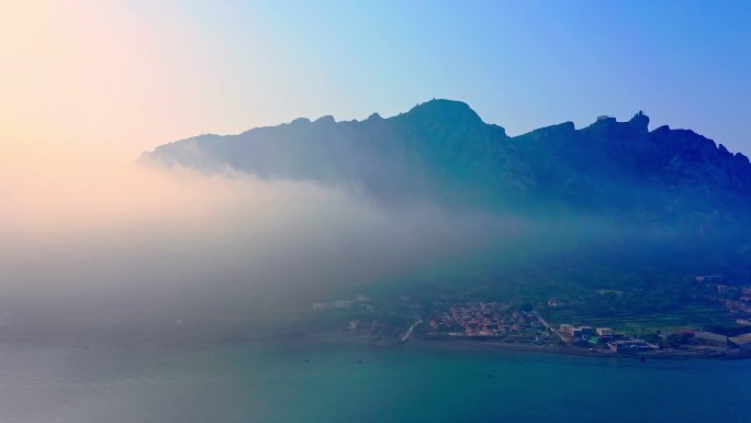 航拍灵山岛 青岛名胜 灵山岛 海岛云雾