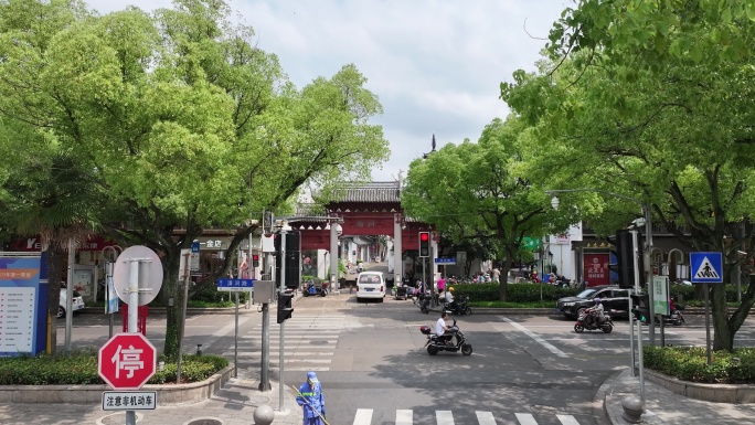 4K原素材-航拍上海嘉定古城、州桥老街