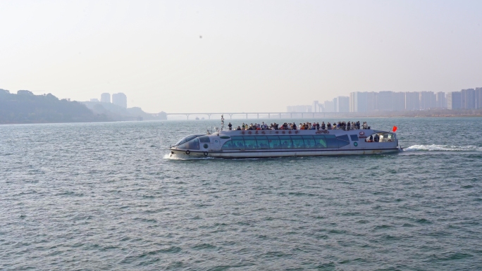 4K长沙橘子洲湘江风景