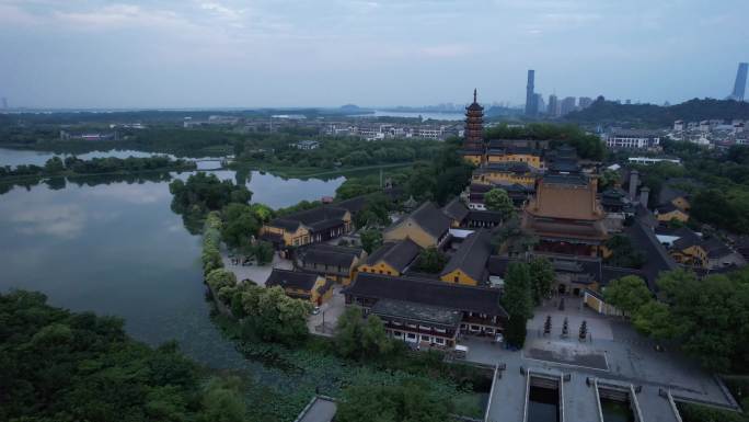 镇江金山公园景区金山寺航拍