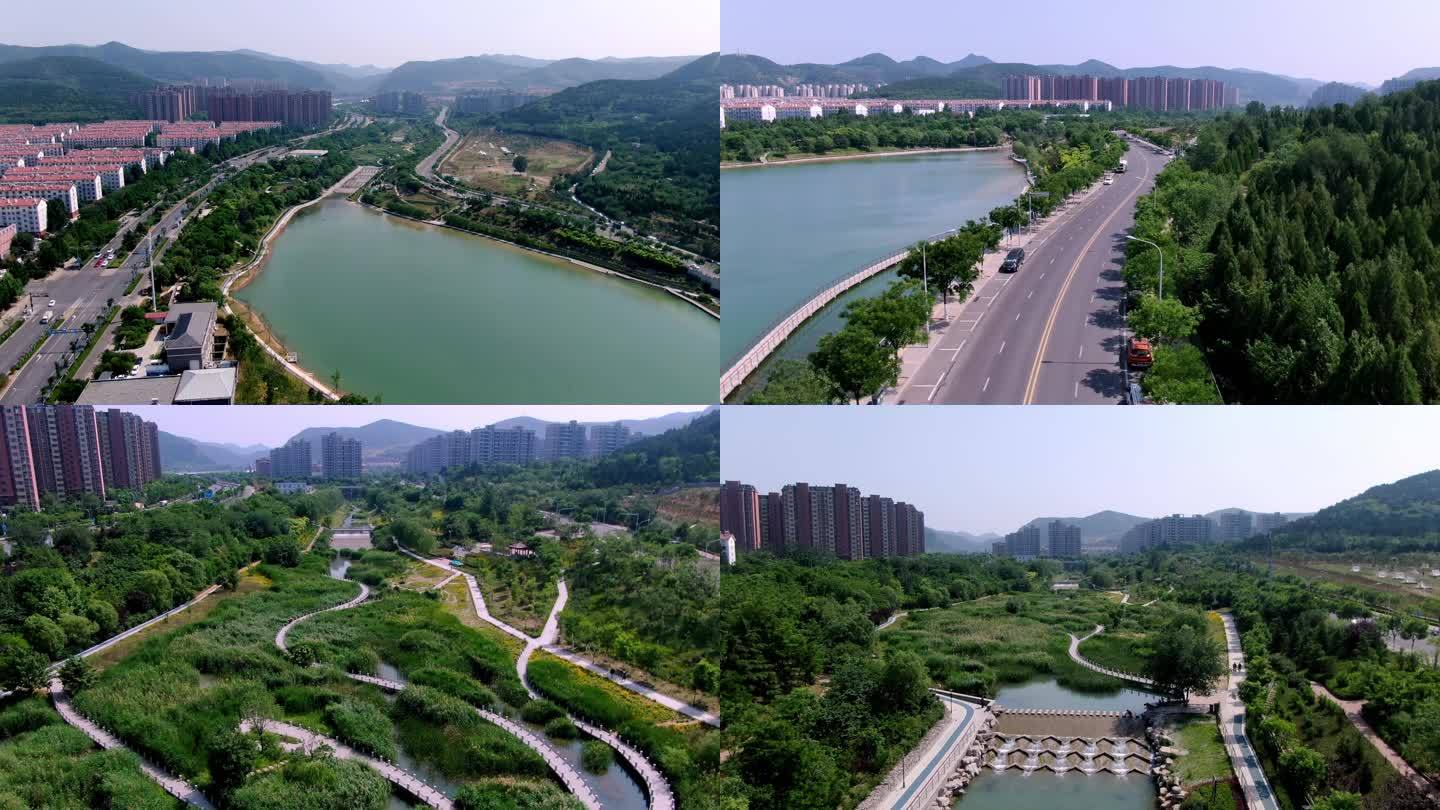 【4k】济南凤凰湖 龙奥 湖水公路 航拍