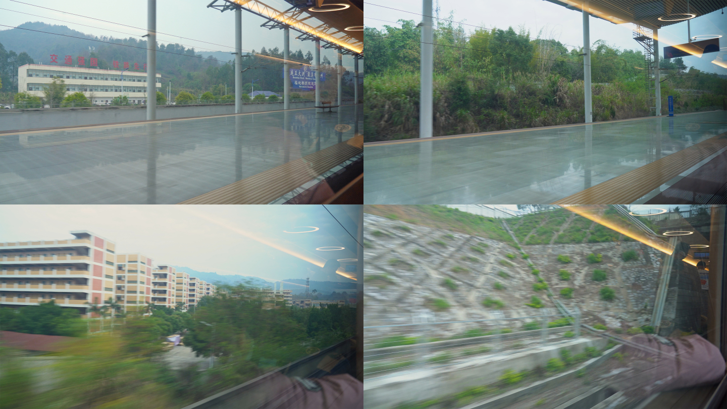 4K高铁火车窗外风景视频素材