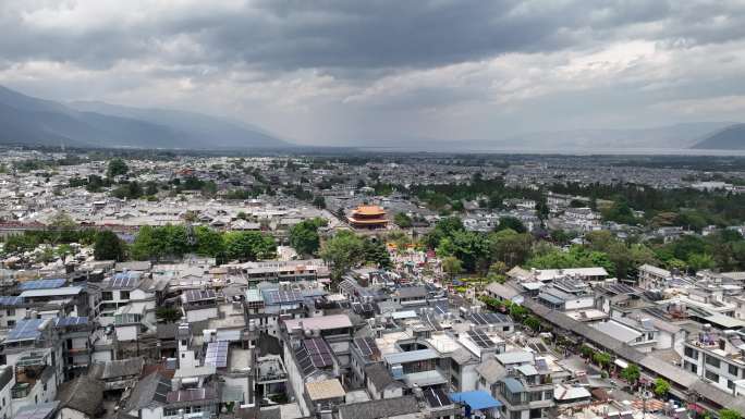 大理古城 大门口 航拍旅游