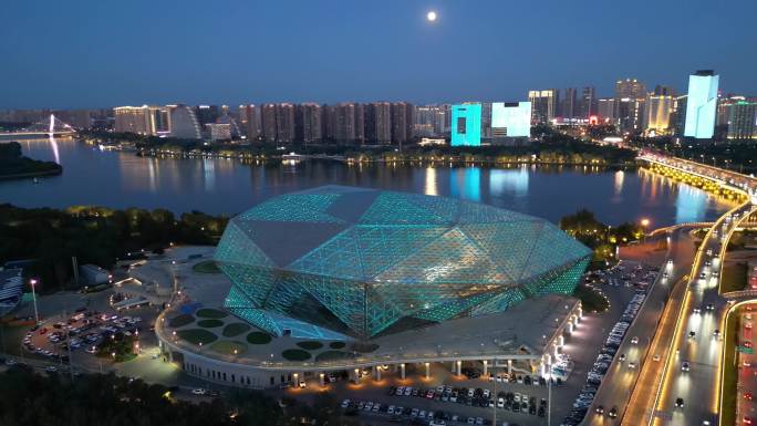 沈阳 夜景 盛京大剧院 皇朝万鑫酒店 沈