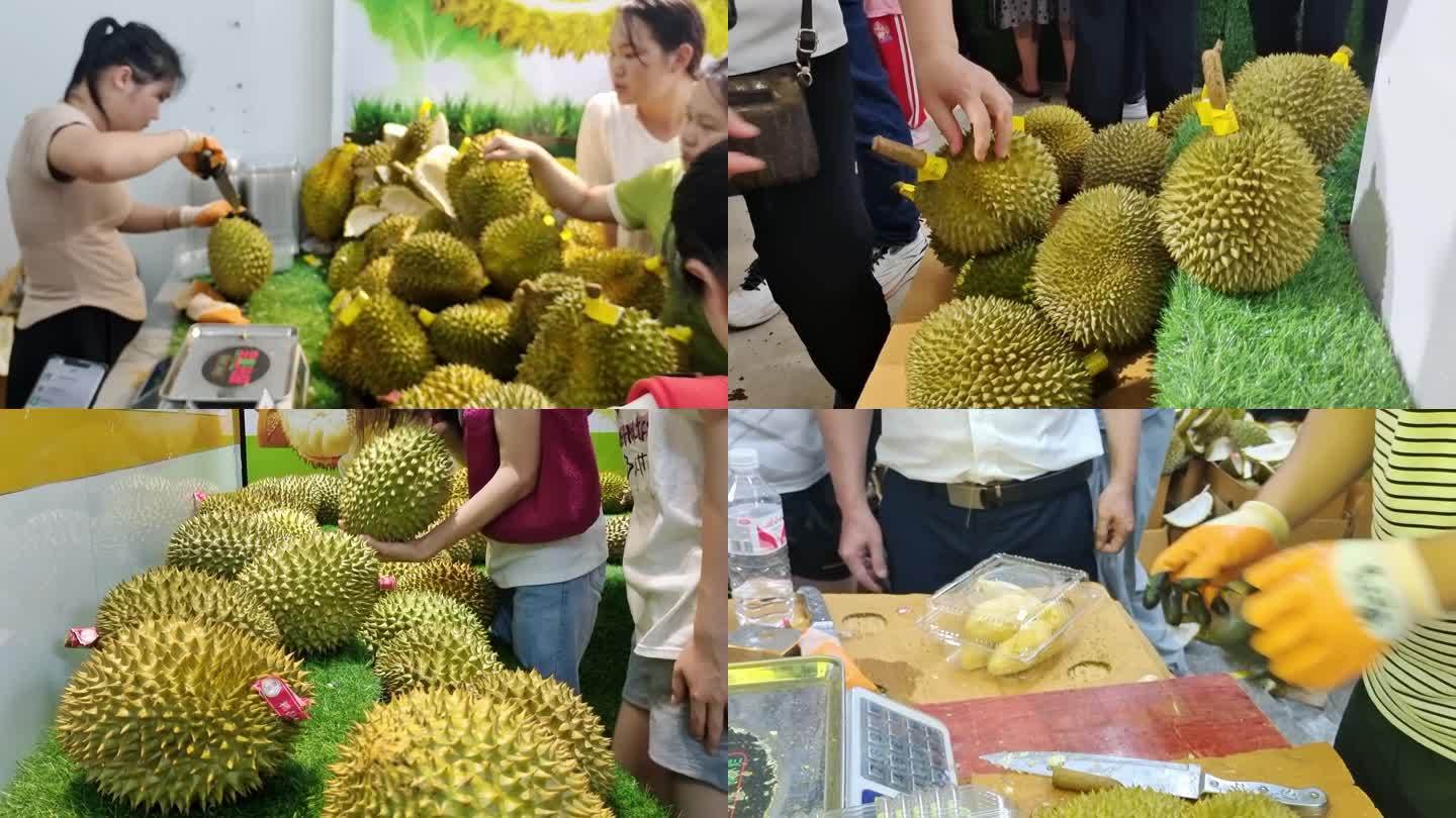 金枕榴莲水果商店开张热带水果抢购榴莲视频