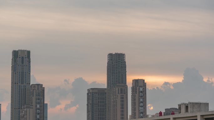 海口富力首府日落-晚霞