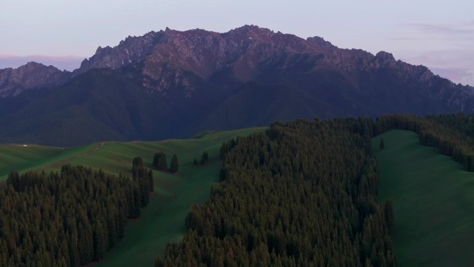 航拍新疆南山牧场