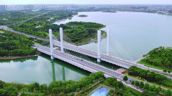 郑州东区航拍 北龙湖金融岛 城市空镜头