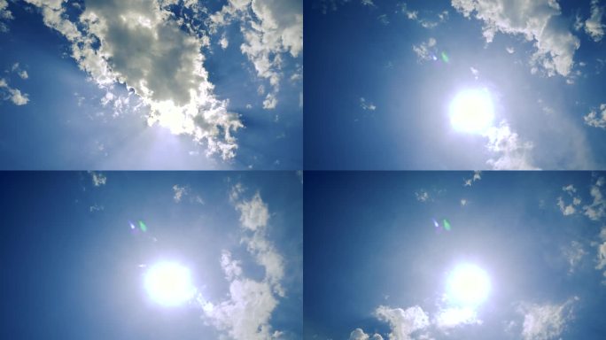 夏日阳光 小清新 蓝天白云延时 动态天空