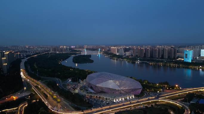 沈阳 夜景 盛京大剧院 皇朝万鑫酒店 沈