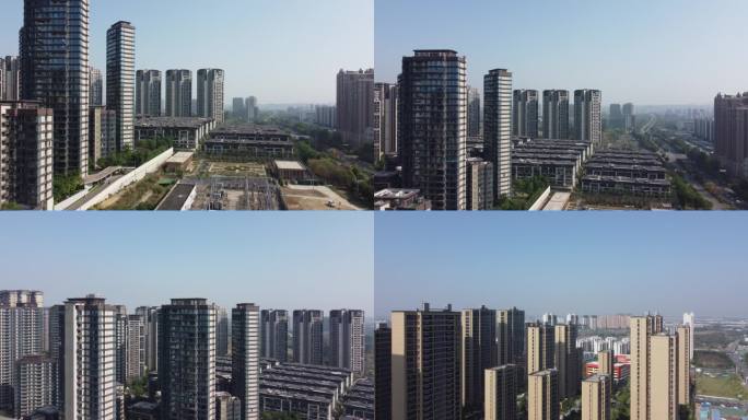 航拍俯视新建的高端住宅