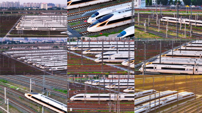 高铁动车组航拍合集4k