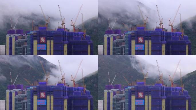 工程建筑 加雾 云海