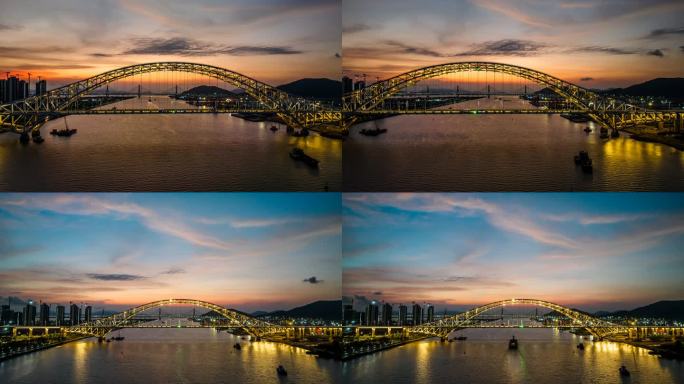 4k珠海风景电影感空镜头晚霞横琴二桥素材