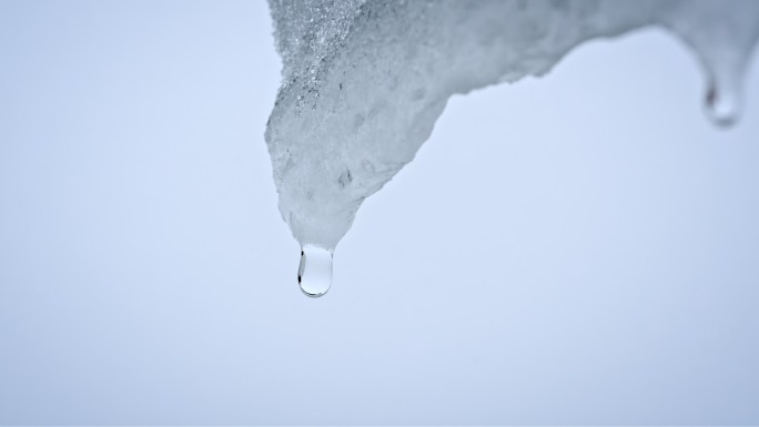 水春春天冰冰雪融化水滴滴水融化雪消融冰川