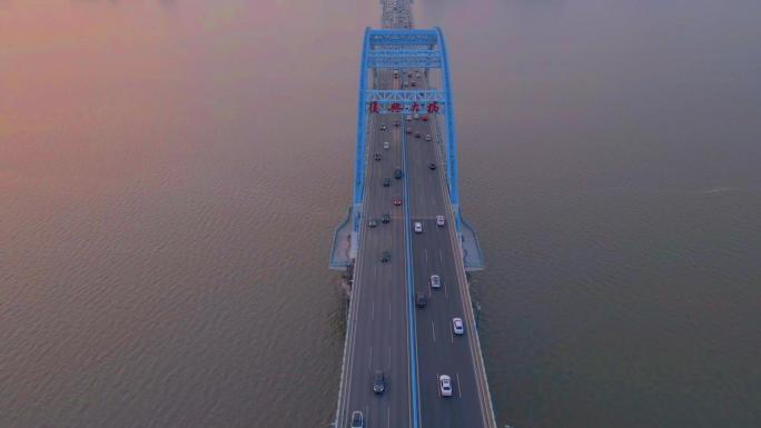 【4K】夕阳下的钱塘江复兴大桥