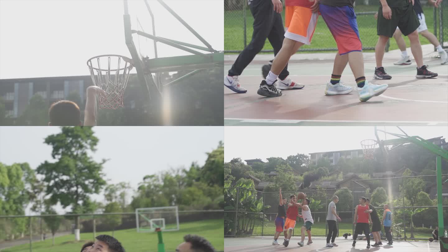 篮球入框阳光少年青春活力打篮球运动锻炼