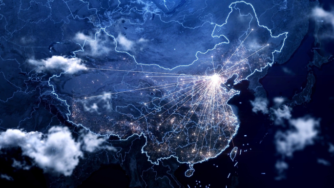 卫星图中国地图辐射城市案例介绍AE模板