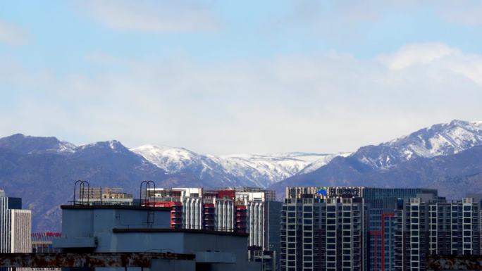 呼和浩特市大青山雪景延时