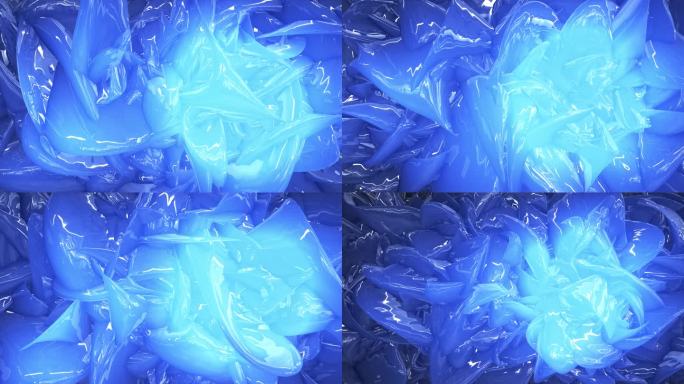 4K蓝色玉石流动抽象背景无缝循环