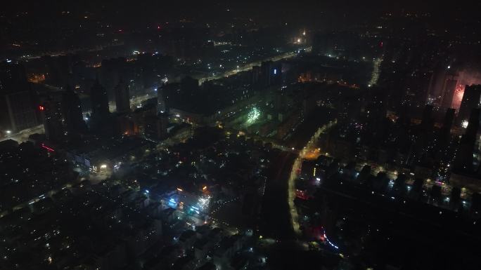 烟花 郑州 新年 城市 航拍 大玉米