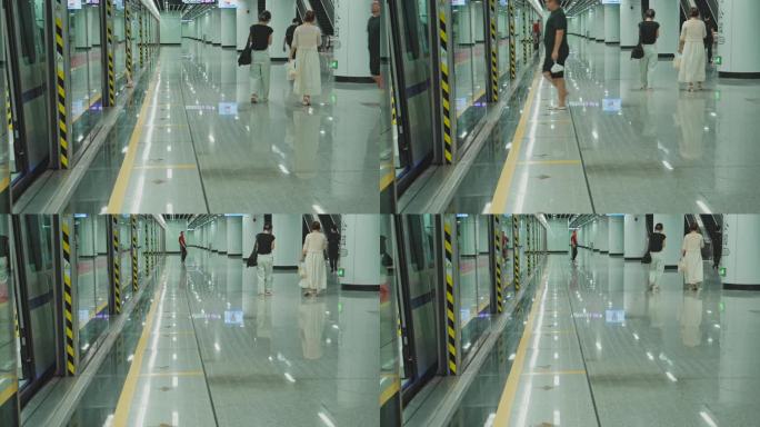 4K实拍，羊城广州天河公园地铁站乘客出站