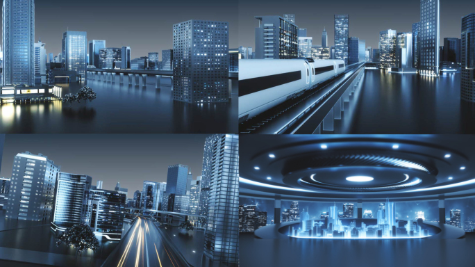 AI科技智慧城市穿梭地产启动片头