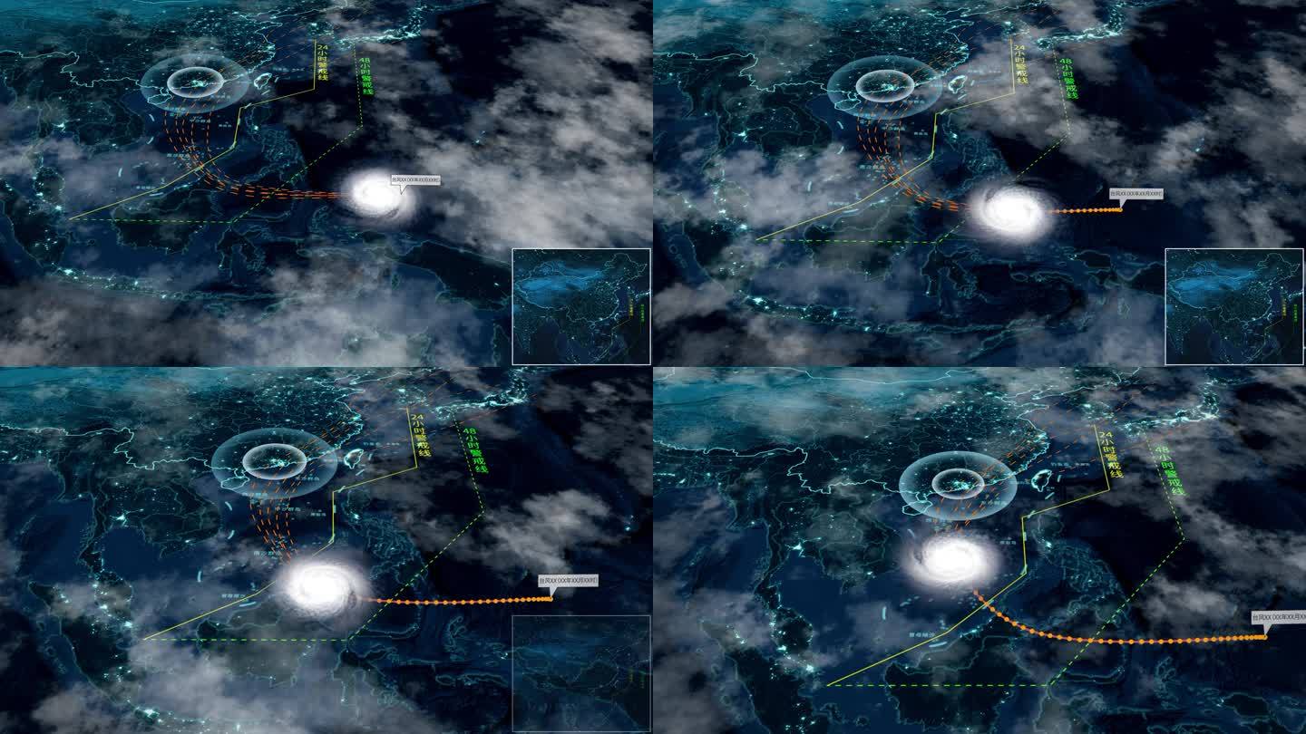 【原创】台风运动路径地图AE模板