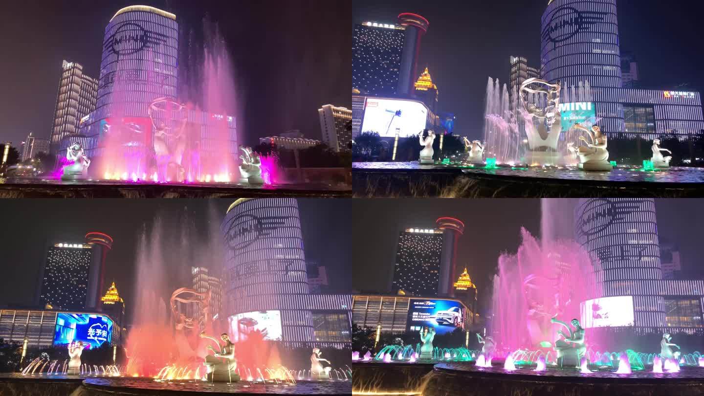 杭州武林广场八少女雕塑音乐喷泉