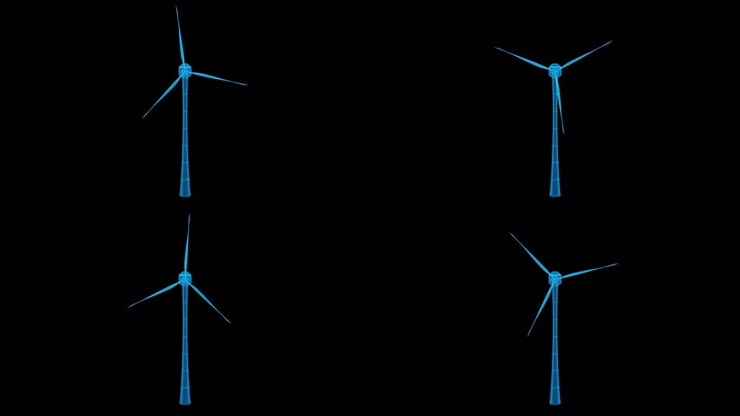 全息素材 风能发电正面2