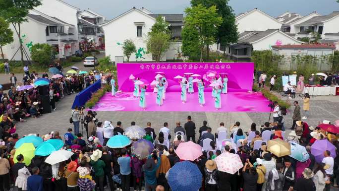 乡村振兴——航拍四川省绵竹市玫瑰新村