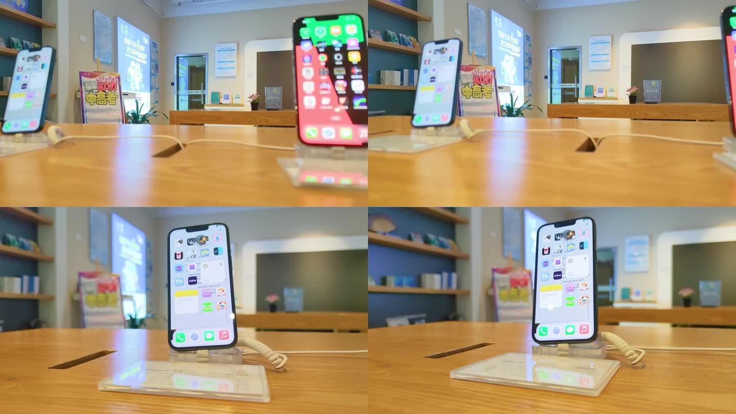 中国电信营业厅展示的苹果手机展示机