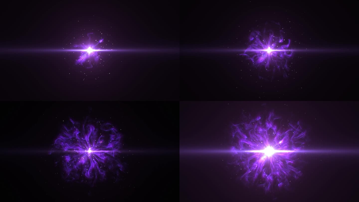 紫色光线能量散出粒子