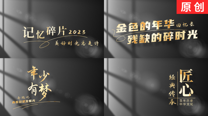 【原创】极简光影党政篇章标题文字片头