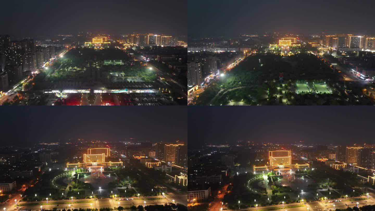 济阳政务中心夜景航拍
