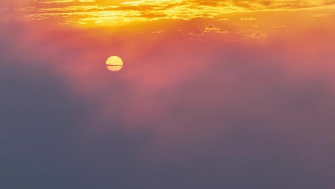 夕阳云层云海日落唯美