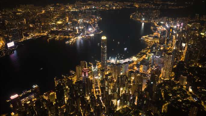 香港太平山夜景鸟瞰