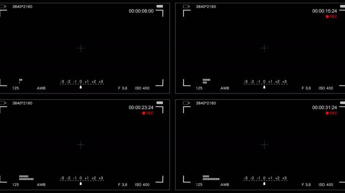 4K摄像机屏幕原创DV录像框动画素材