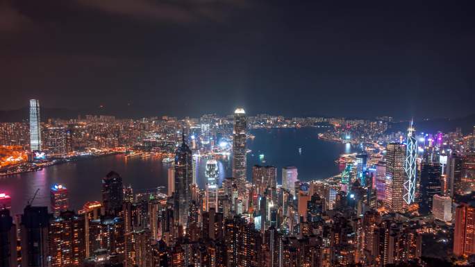 香港太平山夜景延时