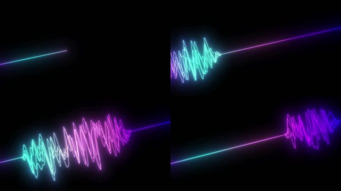音频波浪噪波声音发光特效隔音线条生长动画