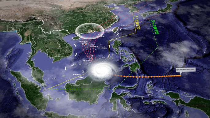 【原创】台风运动路径AE模板