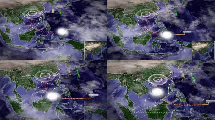 【原创】台风运动路径AE模板